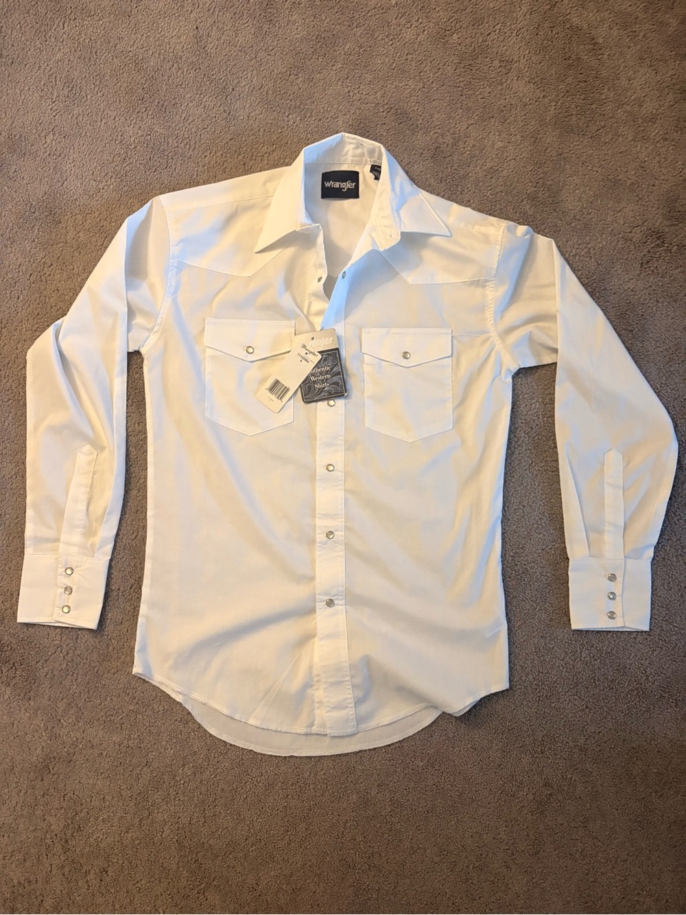 Wrangler White Long-Sleeve Western Snap-Down Shirt
